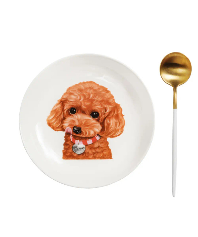 Apricot Poodle Dinner Plate - 8"