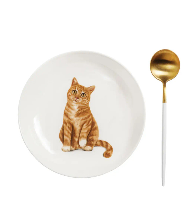 Orange Tabby Cat Dinner Plate - 8"