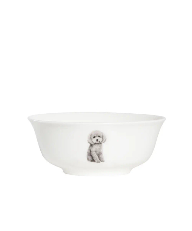 Gray Poodle Dinner Bowl