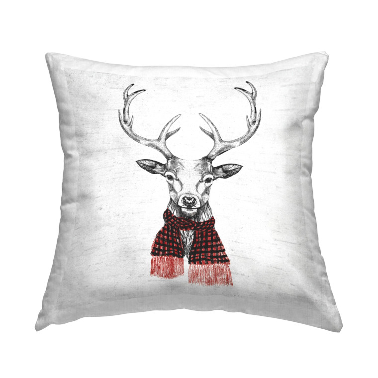 Holiday Deer Throw Pillow