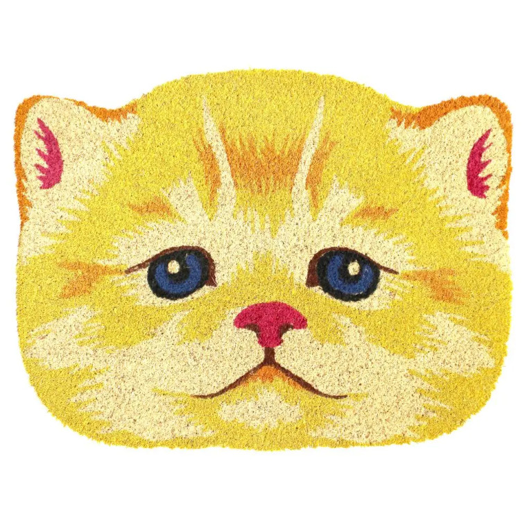 Yellow Tabby Cat Face Doormat