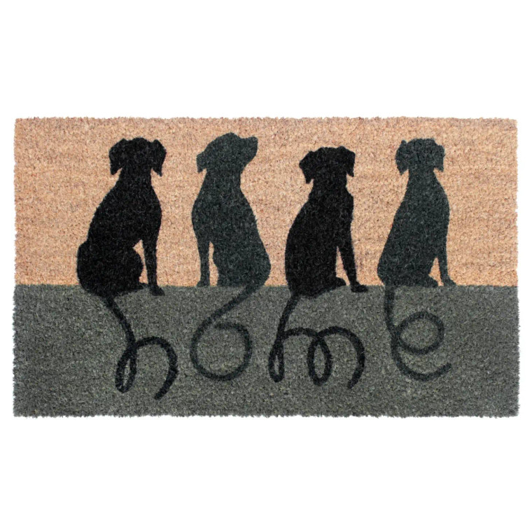 Black & Gray Dog Tail Welcome Mat
