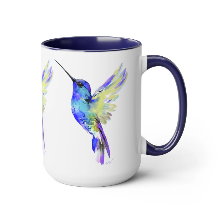 Flying Blue Hummingbird Mug