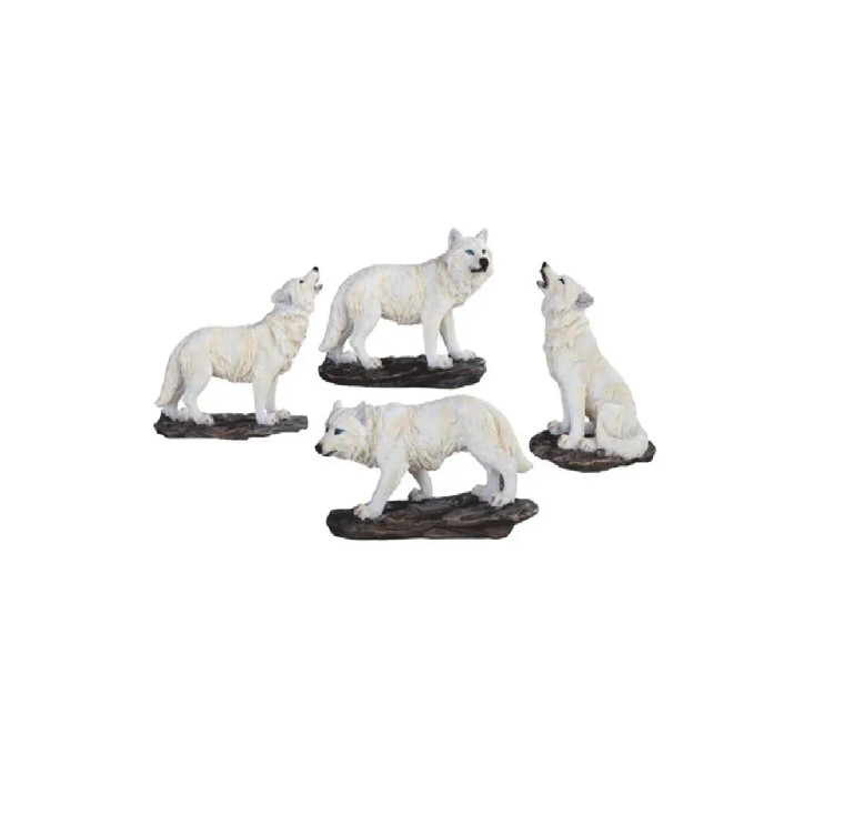 White Wolf Figurines - Set of 4