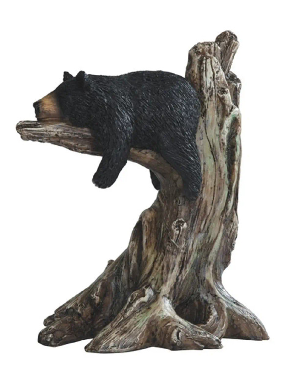 Black Bear on Branch Figurine