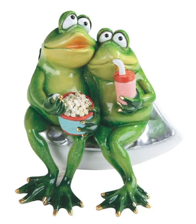 Frog Couple Figurine - Watching Movie