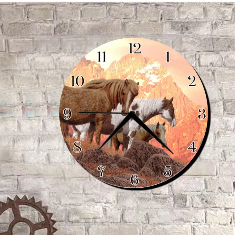 Mountain Mustang Wall Clock