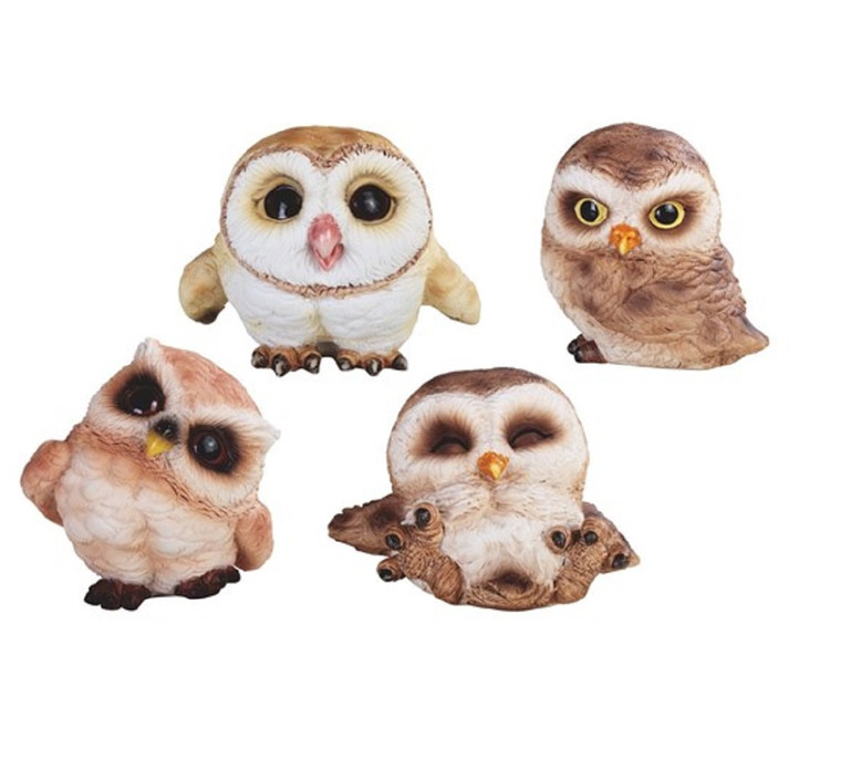 Mini Owl Figurines - Set of 4
