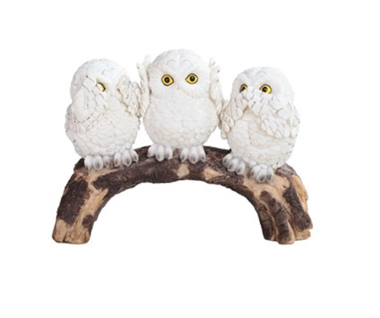 No Evil Snowy Owl Figurine