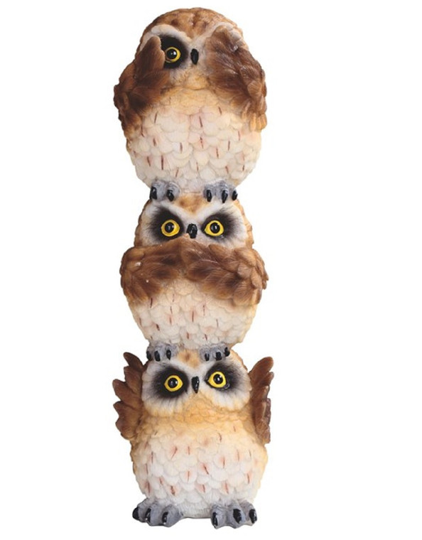 No Evil Stacked Owl Figurine