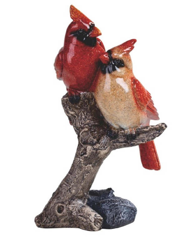 Cardinal Couple on Branch Figurine