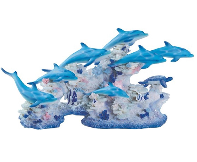 Seven Dolphins & Coral Figurine