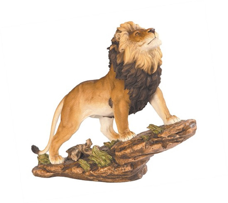 Lion Figurine On Rock Base