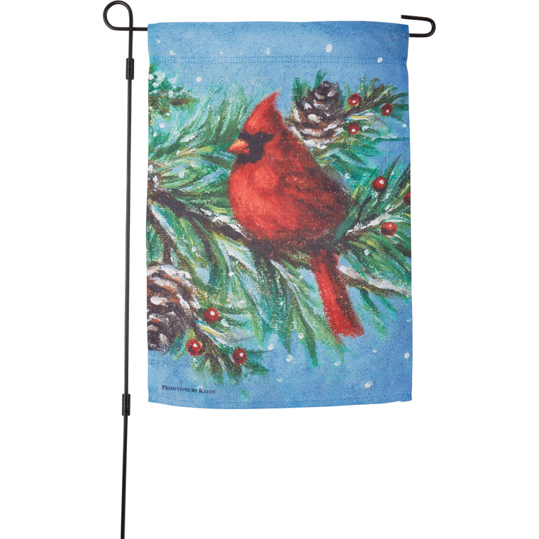 Winter Cardinal Garden Flag