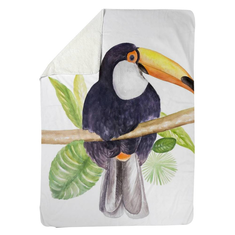 Perched Toucan Fleece Blanket