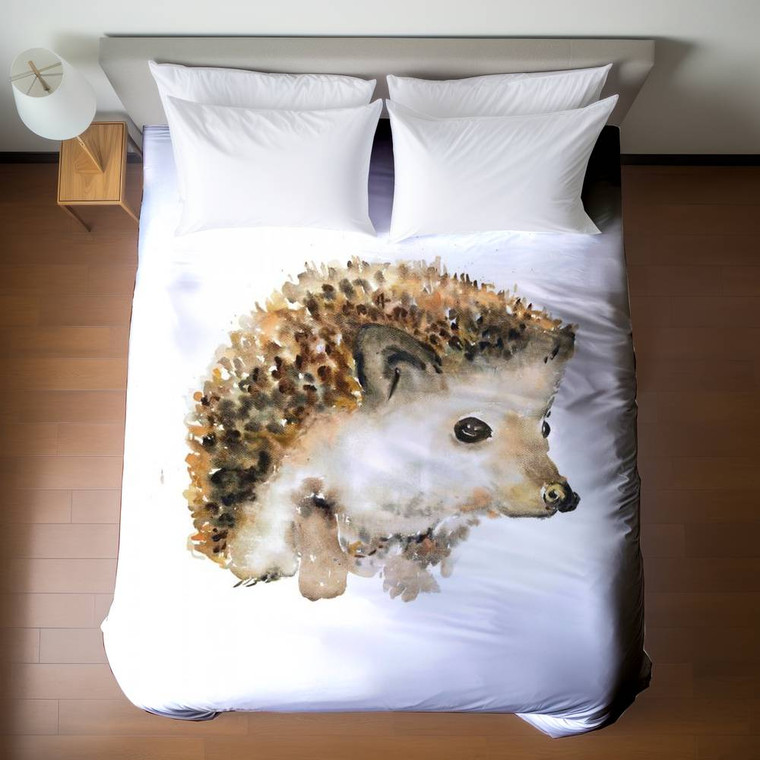 Watercolor Hedgehog Duvet Cover - Queen