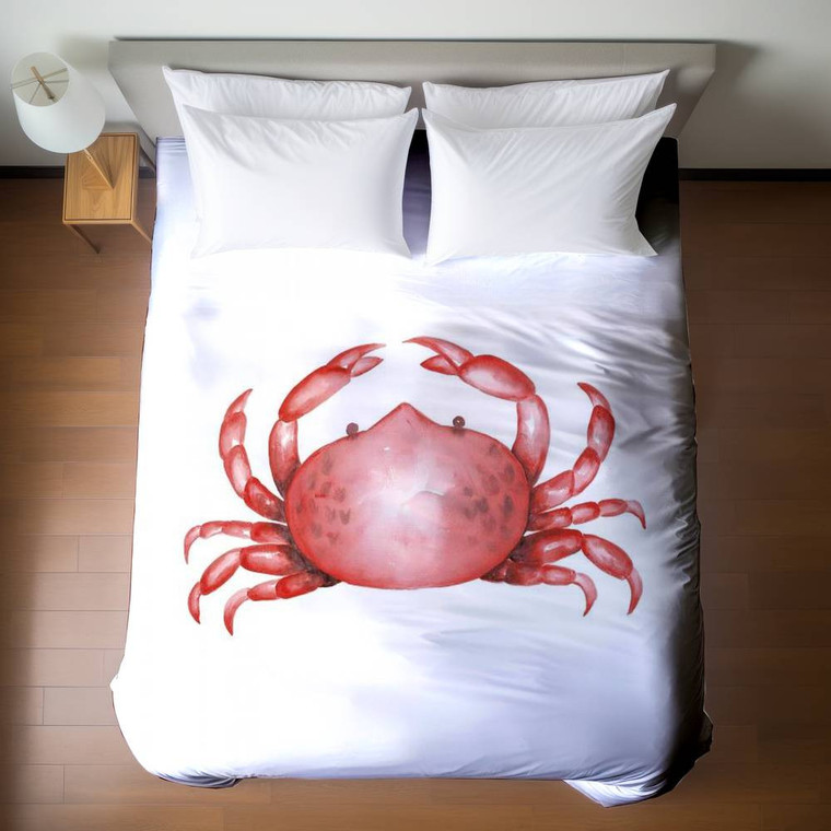 Nautical Red Crab Duvet Cover