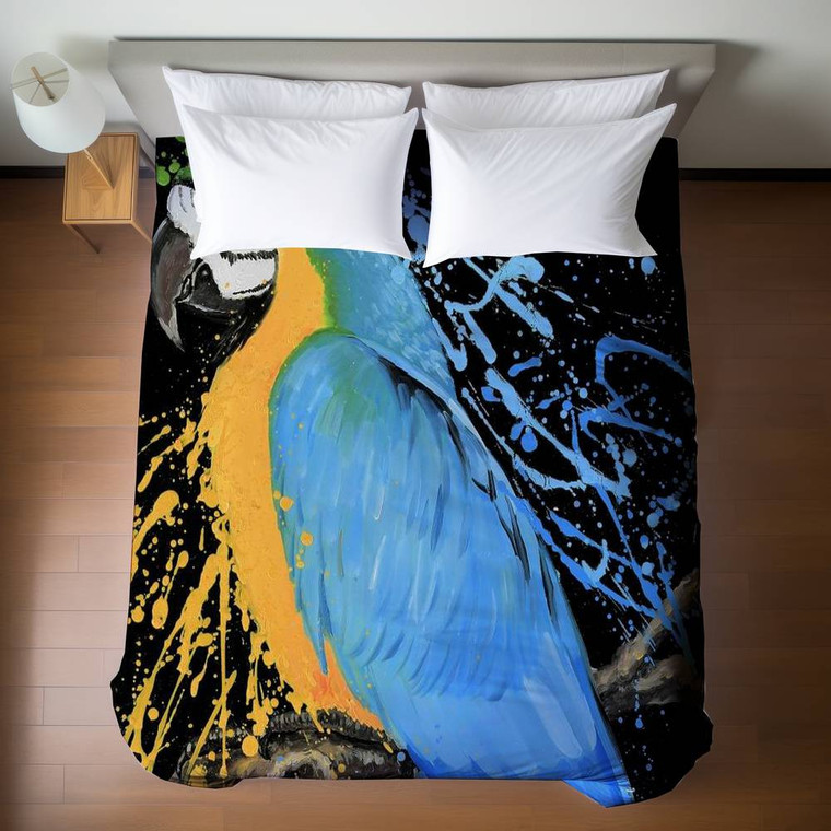 Blue Macaw Duvet Cover - Queen