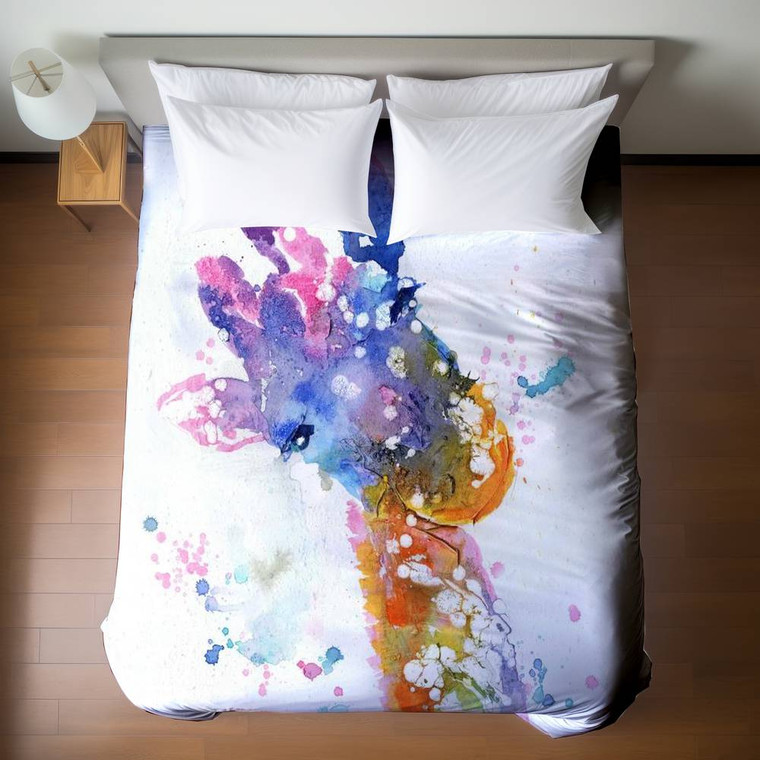 Colorful Giraffe Duvet Cover - Queen