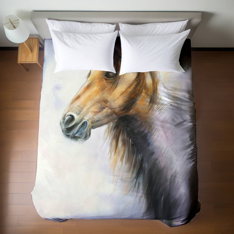 Abstract Horse Duvet Cover - Queen