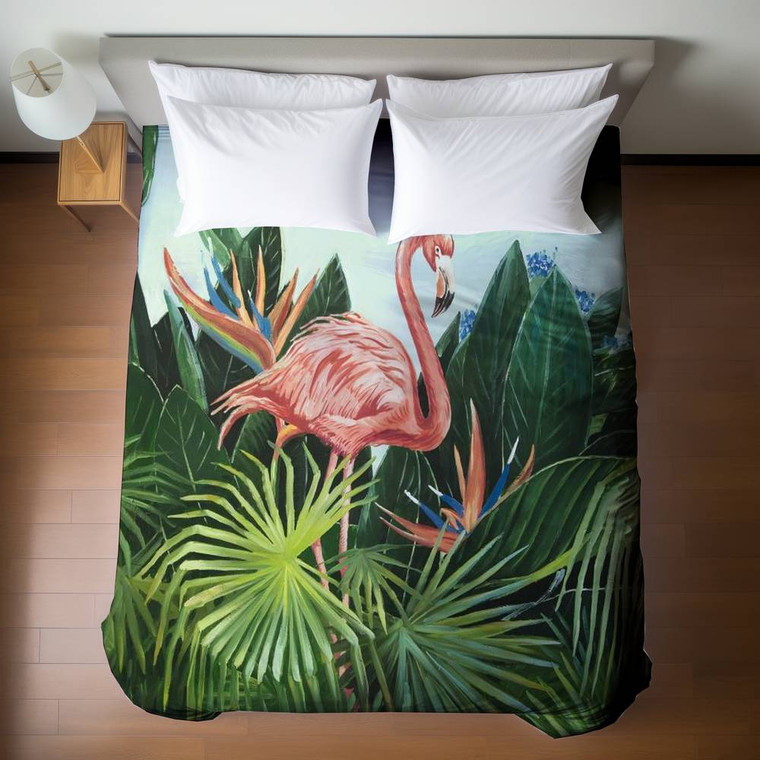 Tropical Flamingo Duvet Cover - Queen