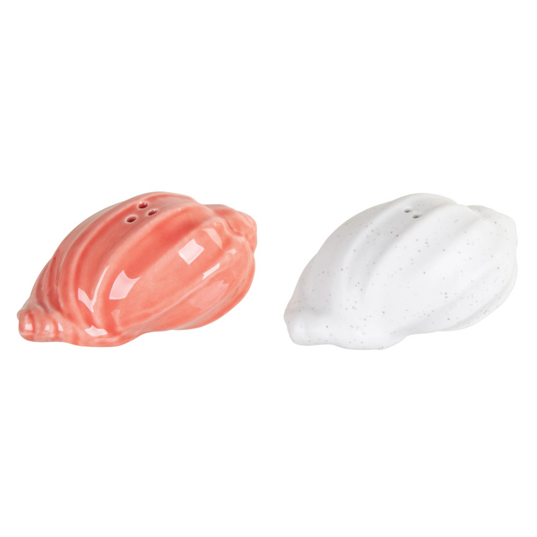 Coral & Bisque Salt & Pepper Shakers