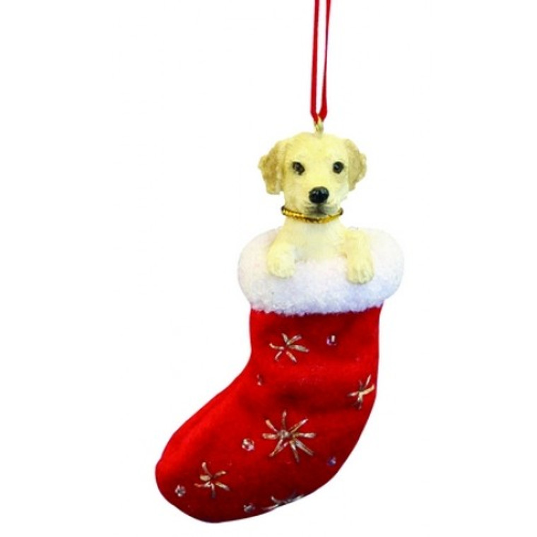 Yellow Lab Stocking Christmas Ornament