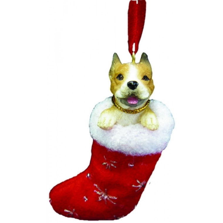 Pit Bull Stocking Christmas Ornament