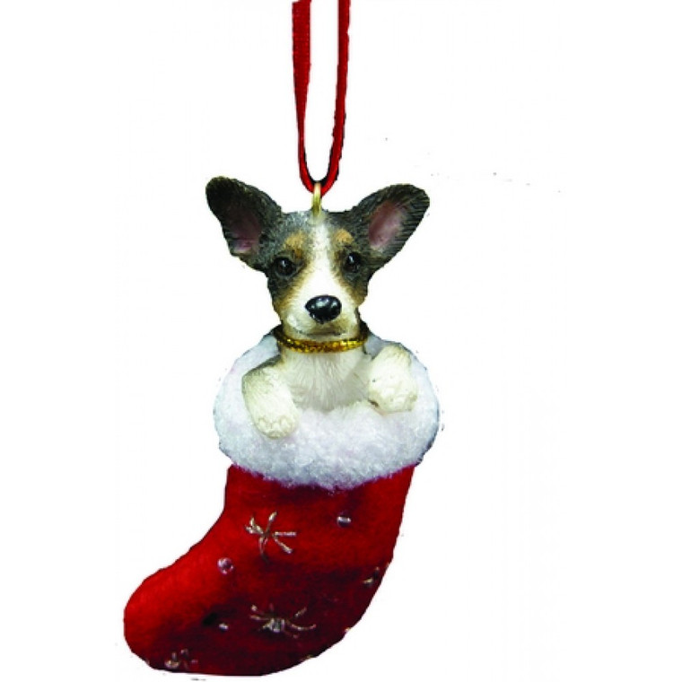 Rat Terrier Stocking Christmas Ornament