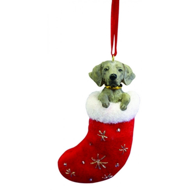 Weimaraner Stocking Christmas Ornament