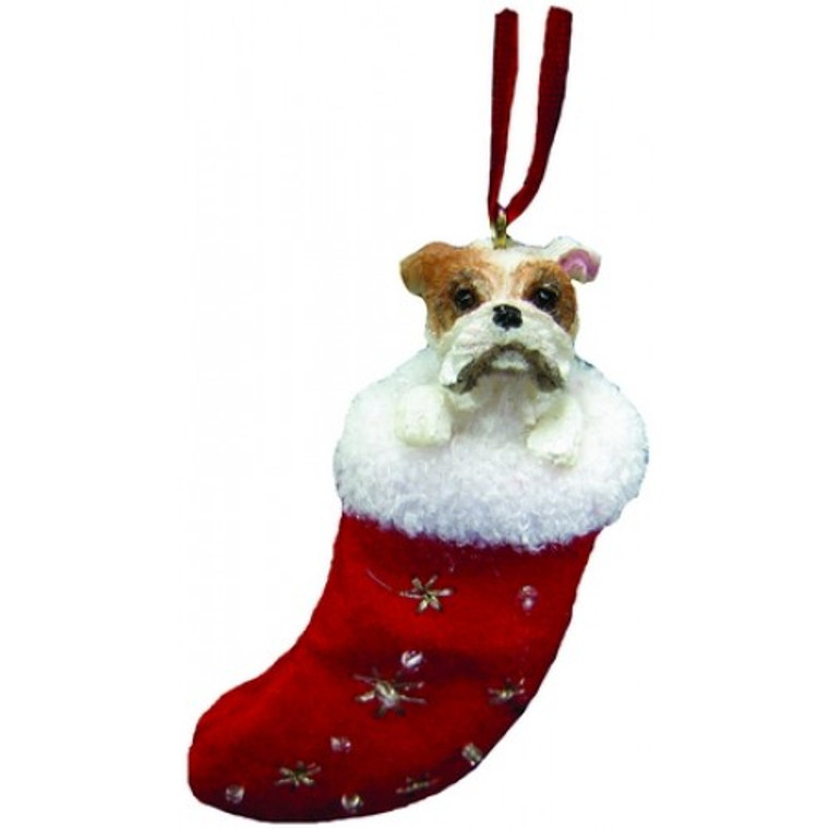 Bulldog Stocking Christmas Ornament