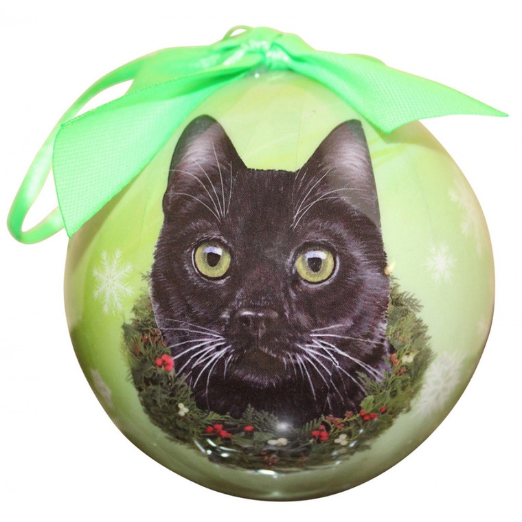 Black Cat Christmas Ball Ornament