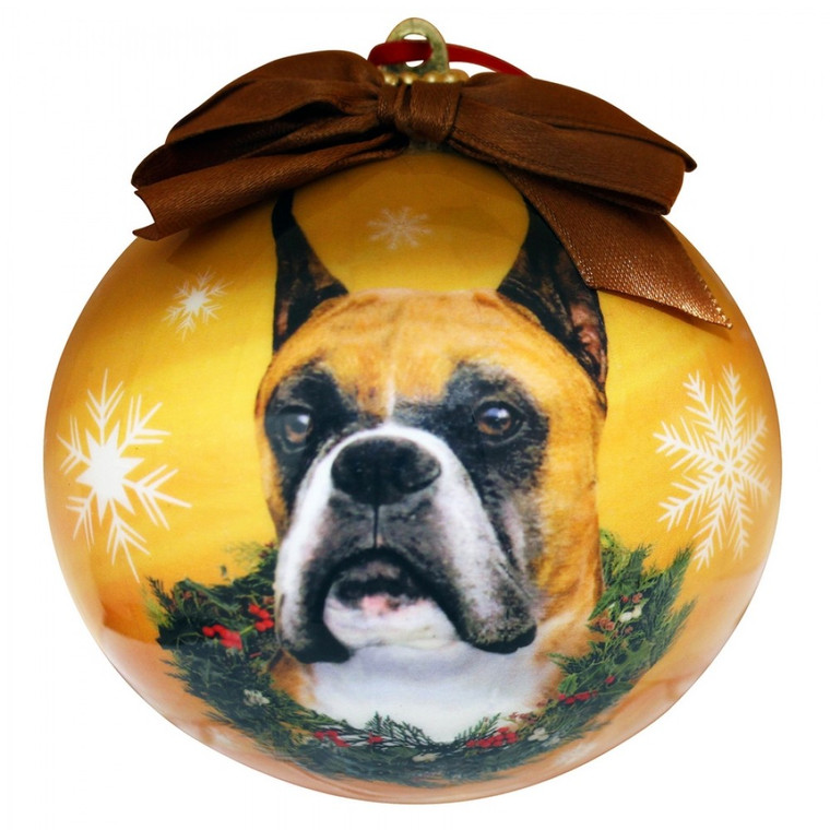 Boxer Christmas Ball Ornament - Cropped