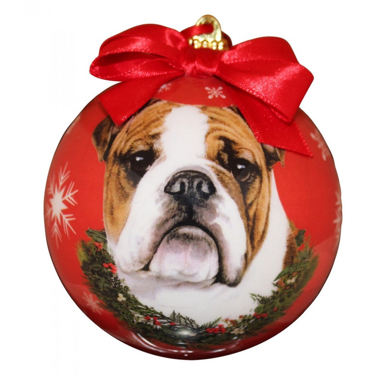 Bulldog Christmas Ball Ornament