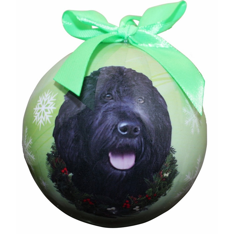 Labradoodle Christmas Ball Ornament - Black