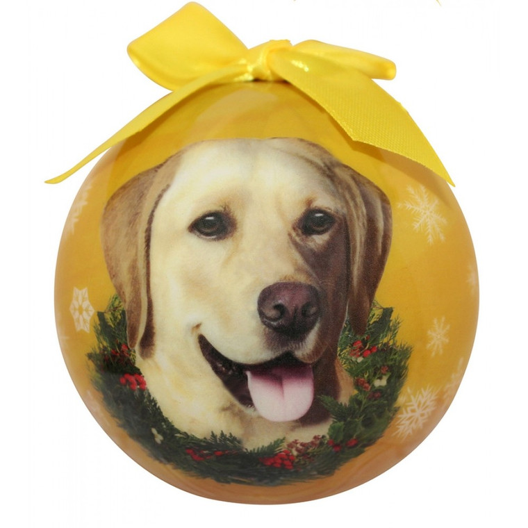 Yellow Lab Christmas Ball Ornament 
