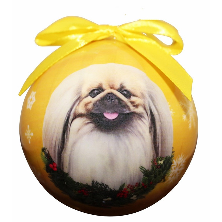 Pekingese Christmas Ball Ornament