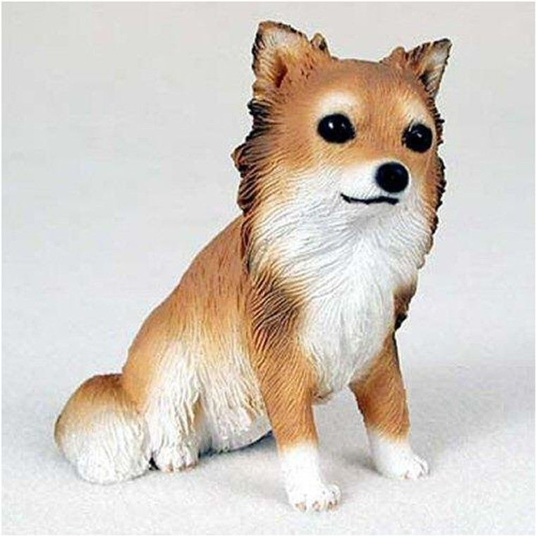 Chihuahua Figurine - Tan & White/Longhair 