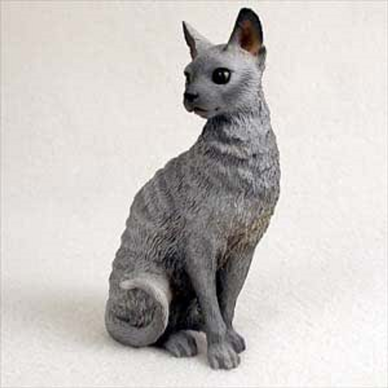 Cornish Rex Cat Figurine- Blue