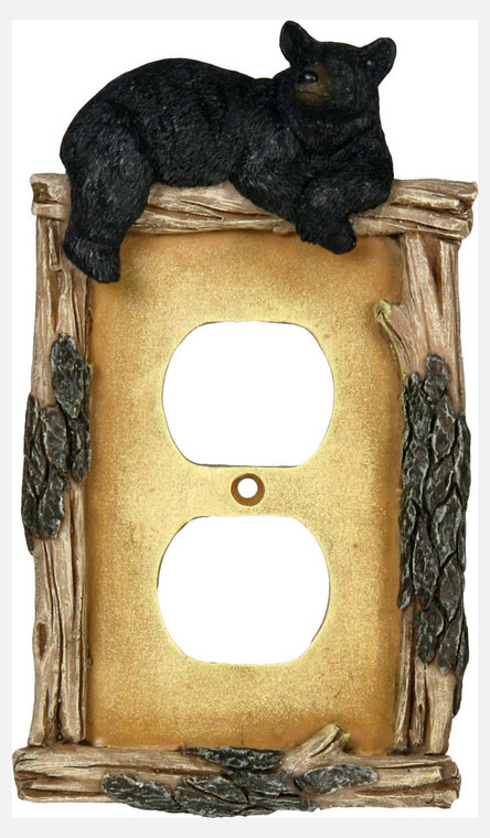 Black Bear Outlet Cover - Single