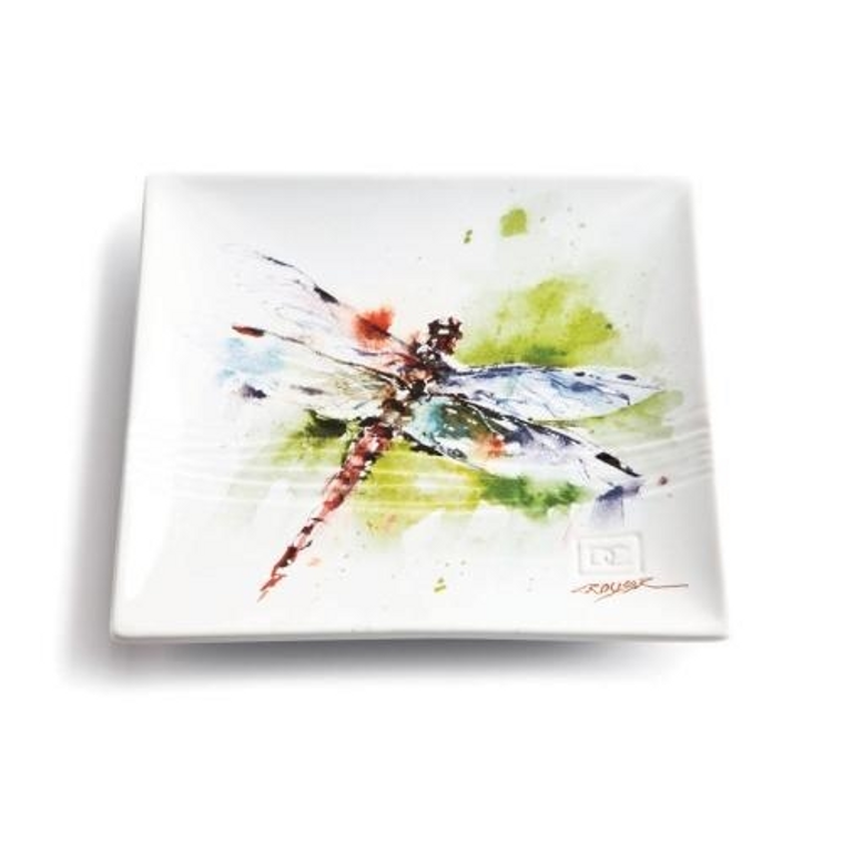 Watercolor Dragonfly Snack Plate