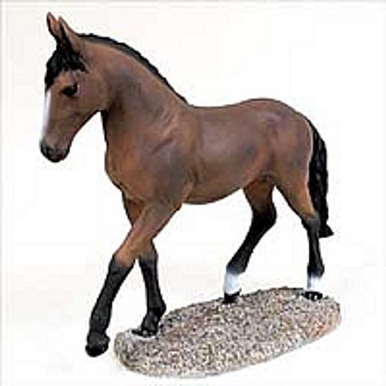Bay Horse Figurine - Trotting