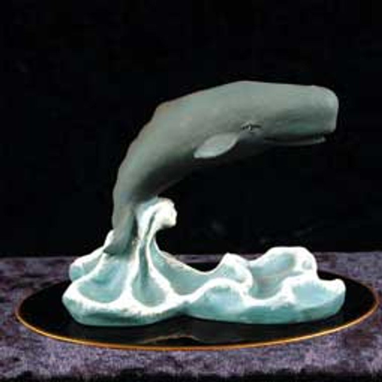 Sperm Whale Figurine on Black Base 