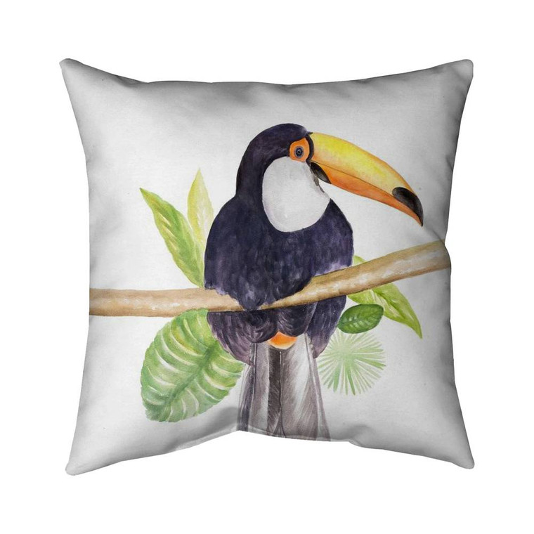 Perched Toucan Throw Pillow