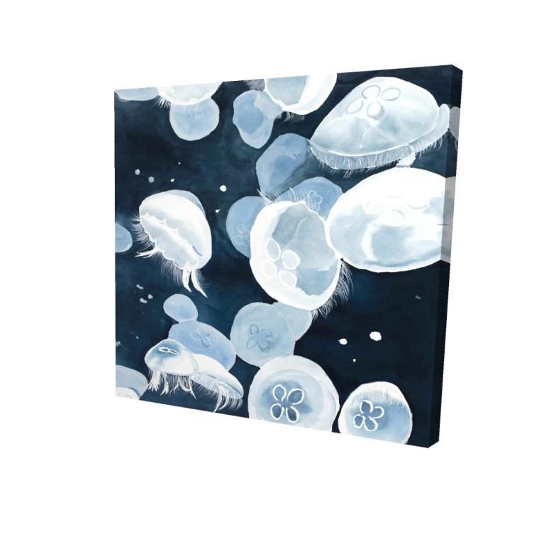 White Jellyfish on Blue Fine Art Print