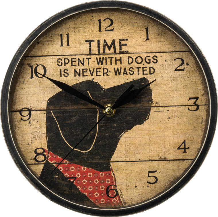 Time Spent with a Dog - Wall Clock