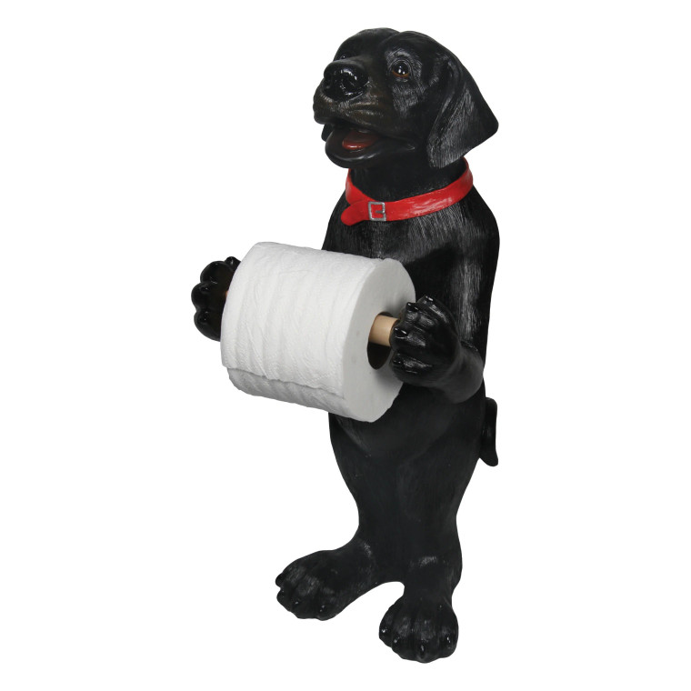 Standing Black Lab Toilet Paper Holder