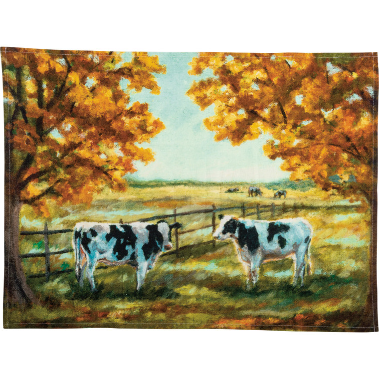 Cows in Autumn Kitchen Towel