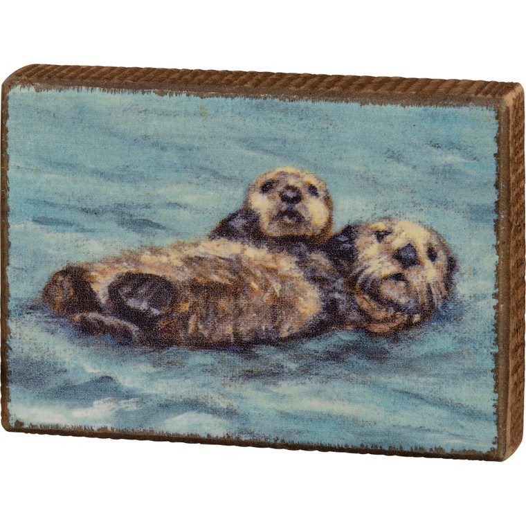 Otters Wood Block Art