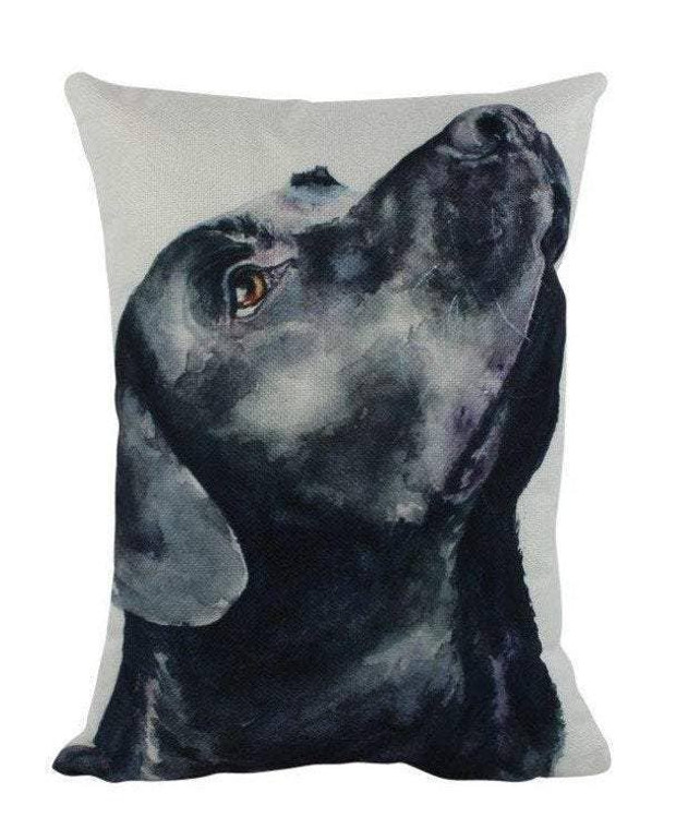 Black Lab - Watercolor Throw Pillow